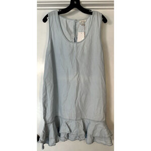 Ella Moss Blue Chambray Tank Dress Tiered Ruffle Hem Jr Size XL NEW Coquette